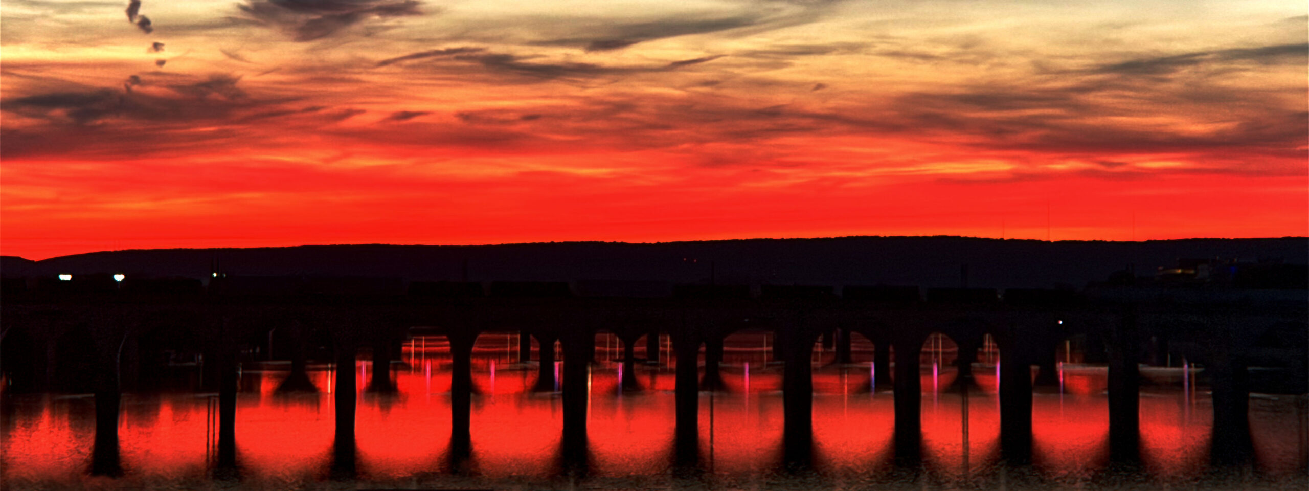 Sunset over the Walnut Street Bridge, Harrisburg, Pennsylvania